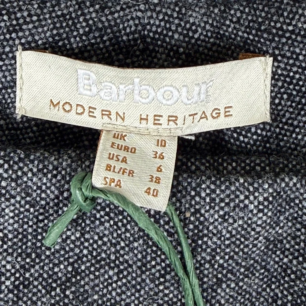 Barbour Veronica Wide Leg Trouser Gray Wool Blend Tweed Pants LTR0370MI11 Size 6